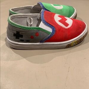 Kids Nintendo Themed Red and Green Sneakers